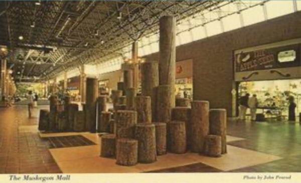 Muskegon Mall - Old Postcard